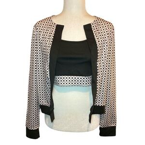 Two piece checkered jacket and crop top